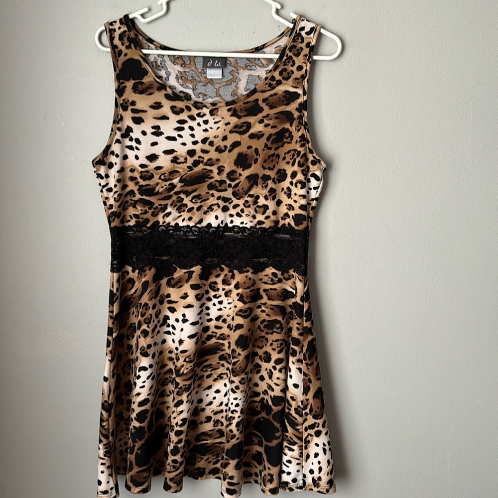 Dots leopard print tank dress size L